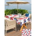 thumbnail image 5 of Outdoor Tablecloth with Umbrella Hole for Patio/Picnic/Party/Camping, Anniversary Waterproof Table Cloth Rectangle Table Cover Washable, 4th of July America Freedom Patriotic (60"x 102"), 5 of 9