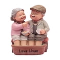 thumbnail image 1 of Figuras de pareja de ancianos amorosos Escultura decorativa de resina de pareja de abuelos para aniversario de bodas, 1 of 10