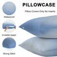 thumbnail image 5 of Light Blue Ombre Throw Pillow Covers 16x16 Inch Set of 2, Modern Rustic Aqua Gradient Waterproof Outdoor Pillow Covers, Decorative Cushion Pillowcases for Couch, Sofa, Bed, Garden, Patio, 5 of 9