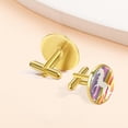 thumbnail image 7 of PhooArto Men's Classic Stainless Steel, Unicorn Silhouette Rainbow Striped Cufflinks Business Wedding Shirts, Golden, 7 of 7