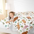 thumbnail image 4 of Manfei Kawaii Deer 7-Piece King Bedding,Safari Animal King Bed in a Bag,White,Polkadot Reversible, 4 of 7
