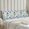 thumbnail image 2 of Watercolor Flowers Body Pillow Cover Yellow Blue Floral Sage Green Leaves Long Pillow Case with Zipper Decorative Large Bedding Pillowcase Cushion Covers for Bedroom,Couch,Sofa,Home Gifts 20"x54", 2 of 6