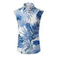 thumbnail image 5 of LWavelet Men's Sleeveless Hawaiian Shirt, Midnight Bloom Print Button Down, Quick Dry for Night Beach & Summer Casual Outfits Hot Pink 2XL, 5 of 5