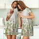 thumbnail image 4 of Fotbe Herbs and Wildflowers Bata de Dormir para Mujer con Estampado, Camisón de Algodón de Manga Corta, Ropa de Dormir Casual, 4 of 6