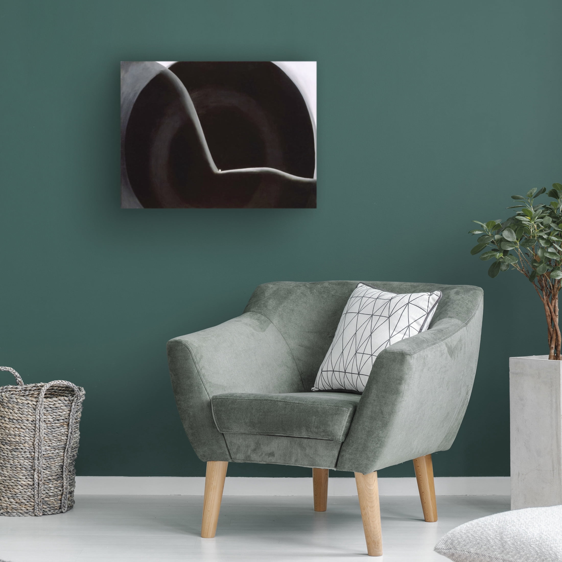 Canvas Wall Art - Vintage Apple Collection 'Okeefe Black Abstraction' Wall Art for Living Room, Bedroom, or Office Décor by Trademark Fine Art - 24 x 18 Inches