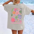 thumbnail image 6 of FASHOFT Beach Graphic Oversized Shirts for Womens Retro Summer Party T-Shirt Tropical Vacation Tee Tops Light Gray XL, 6 of 6