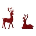 thumbnail image 2 of QSTDGVPW 1 pair reindeer deer figurines shelf decor versatile desktop collection tabletop Red, 2 of 9