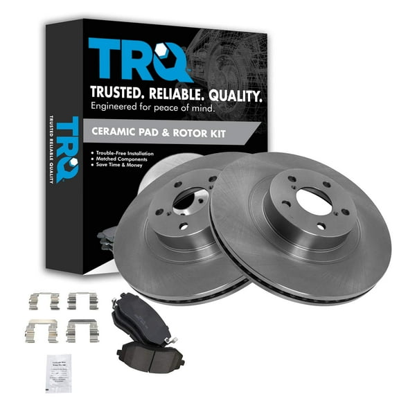 TRQ Front Brake Pad & Rotor Kit Brake Pads Brake Rotor Ceramic Fits Select 2004-2006 Subaru Baja 2009-2010 Forester 2008-2010 Impreza 2006-2012 Legacy 2005-2012 Outback