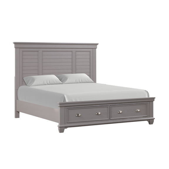 New Classic Furniture Jamestown Wood California King Bed with Storage in Gray