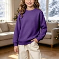 thumbnail image 5 of Lutiedan Boys Girls Knitted Sweaters Teen Crew Neck Long Sleeve Pullover Fall Winter Casual Uniform Sweaters Size 5-16,Purple, 5 of 7