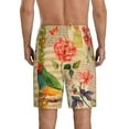 thumbnail image 3 of Naloa Vintage Bird Men's Short Pajama Pants, Lounge Comfort Shorts with Elasticized Waistband and Side Pockets - 4X-Large, 3 of 9