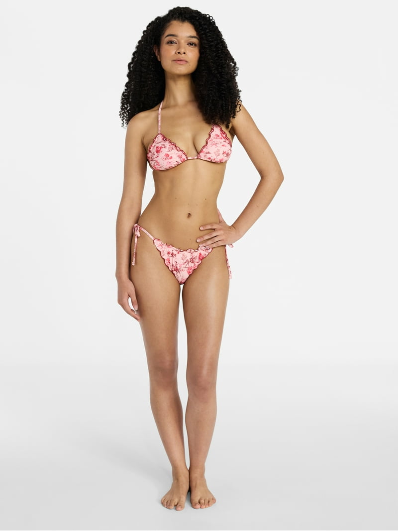 No Boundaries Scenic Route Triangle Bikini Top with Double Lettuce