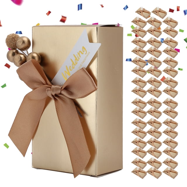 Decoration Bead Paperboard Wedding Candies Box, Wedding Favors, Family For Gift Boxes Birthday Parties Wedding Party Red,Gold