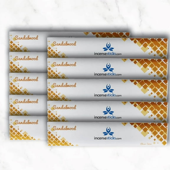 Sandalwood Incense 10" inch 12 Sticks Pack: 10 Packs