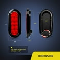 thumbnail image 3 of Nilight 6" Red Oval LED Trailer Tail Lights, 2-Pack Stop Turn Brake Light Kit with Surface Mount, Grommets & Plugs, IP65 Waterproof for RV, Truck, Jeep, Trailer, 3 of 8