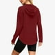 thumbnail image 5 of Camisas para mujer,Sudadera con capucha y cuello en V para mujer, jersey con bolsillo con cordón, top informal de poliéster de manga larga, sopatenor, 5 of 9