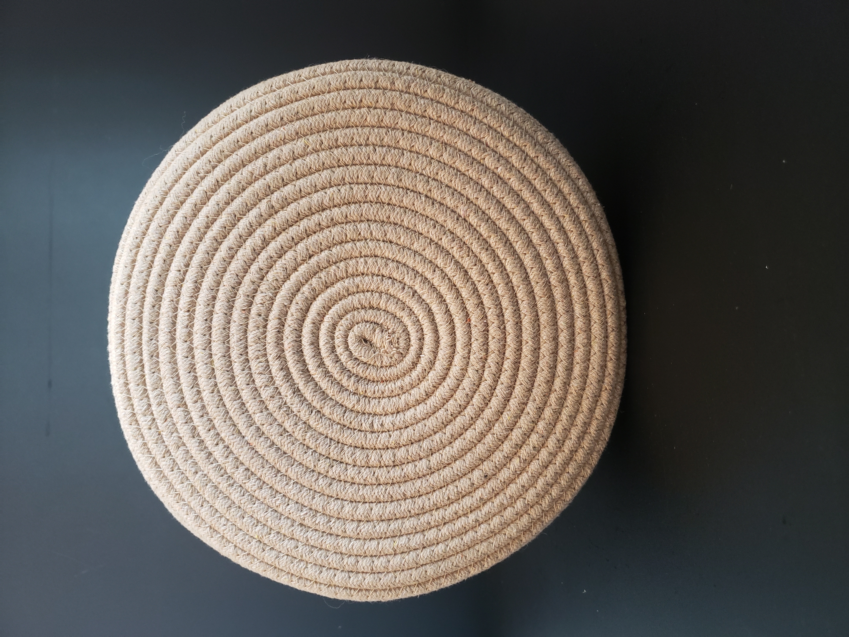 Large Round Blanket Basket, Woven Nursery Cotton Rope Baskets for Storage, Living Room, Toy Organizing with Handles - 12"x12”-White and Tan