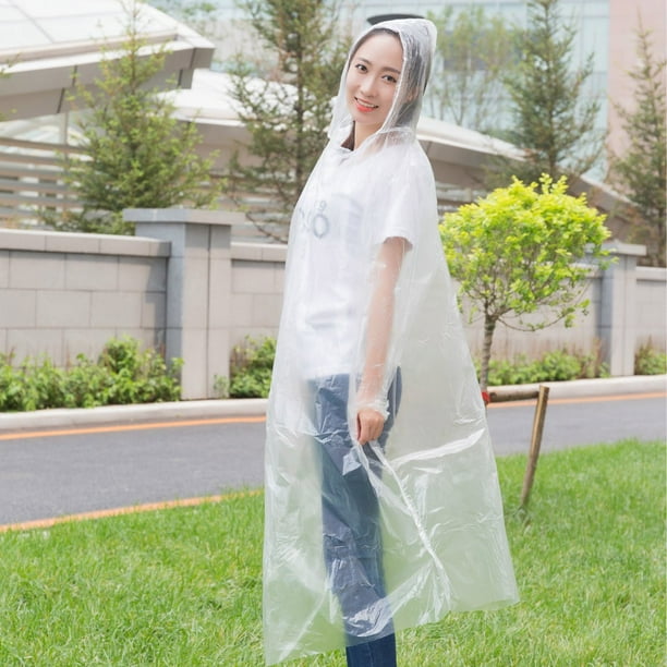 20 Pack Disposable Rain Ponchos with Hood for Adults and Family Clear Multicolor Emergency Raincoats Rain Ponchos with Hood Emergency Disposable