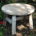 thumbnail image 2 of Lakeland Mills 25 Inch White Cedar Log Wood Round Patio Coffee Table, Natural, 2 of 3