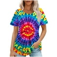thumbnail image 1 of Pisexur Hauts pour Femmes Tendance, Blouses Habillées Décontractées à la Mode Manches Courtes Col Rond Ample Couleur Unie Multicolore, 2TG, 1 of 7