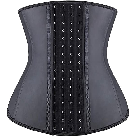 YIANNA Long Torso Waist Trainer for Women Latex Underbust Waist Corsets Cincher Hourglass Body Shaper Black-2XL