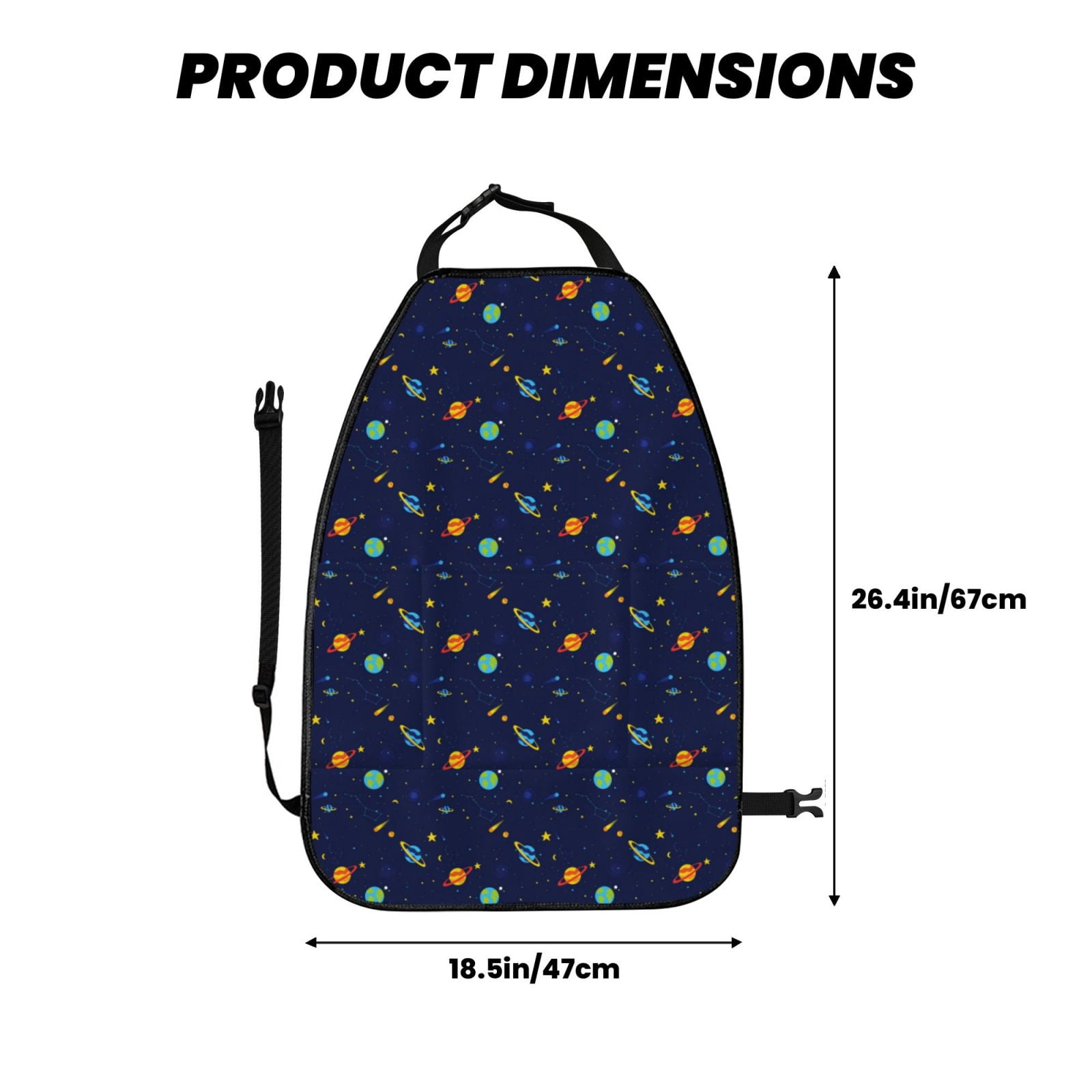 Xecao Space Galaxy Pattern Car Seat Back Protector 2 Pack Large Capacity Pocket, Kick Mats Back Seat Protector