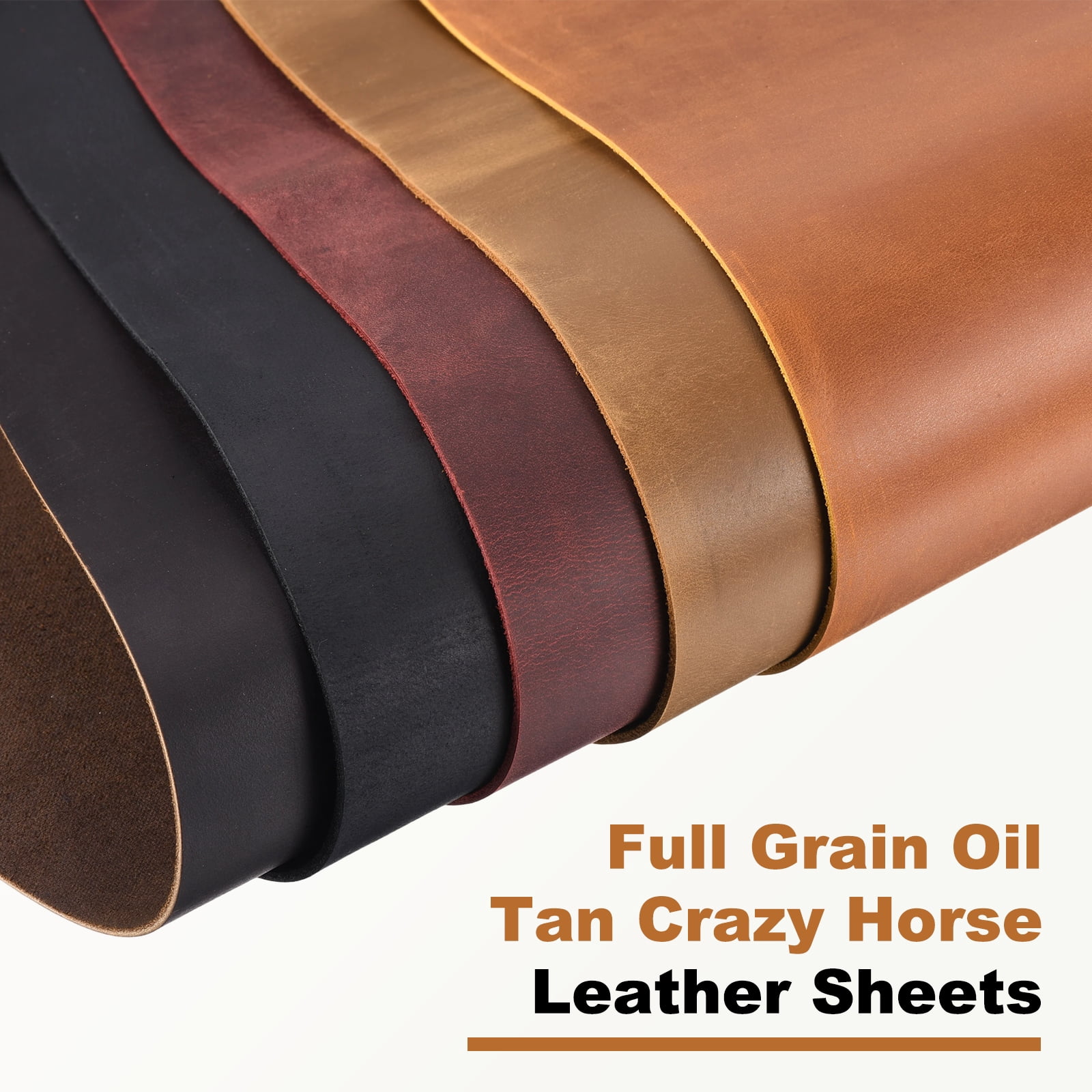 Uxcell Genuine Leather Sheets, 20" x 15" 4-5 oz (1.8-2mm) Thick Full Grain Leather Sheet Tooling Precut for Carving Engraving Molding Embossing Stamping, Red Brown