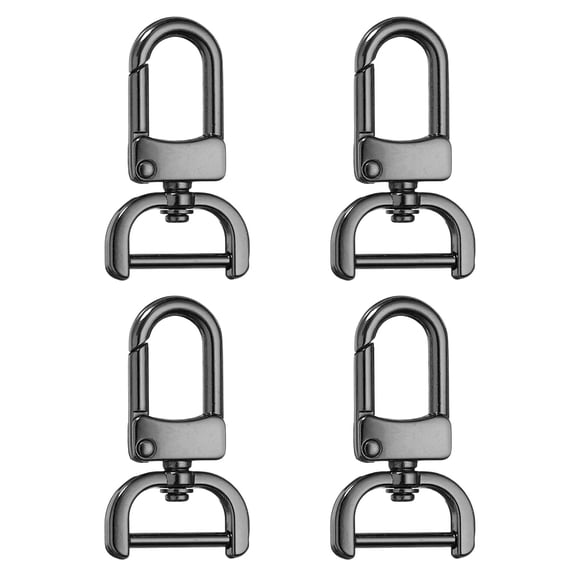 Uxcell 4pcs Detachable Snap Hook Swivel Clasp 3/4" Metal D-Rings Clasp, Gunmetal
