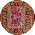 thumbnail image 1 of Ahgly Company Indoor Round Traditional Gold Brown Persian Area Rugs, 4' Round, 1 of 6