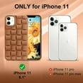 thumbnail image 2 of Compatible with iPhone 11 Case Cute 3D Weave Grid Design for Women Girls Soft TPU Silicone Phone Case Raised Bumper Corners Full Protective Case Cover for iPhone 11 6.1 inch (Brown), 2 of 13