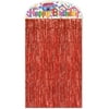 Beistle Birthday Cake Red Tinsel Party Door Hanging Curtain Party Decoration
