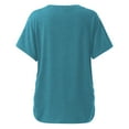 thumbnail image 5 of Hauaitttt Short Sleeves V Neck Plain Color Soft Loose Fitting Summer T Shirts Women Long Shirt Women T Pack Running Shirts Women Casual Shirts Shirts for Women Casual Summer Shirts Women Casual Long, 5 of 6