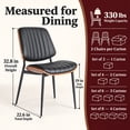 thumbnail image 3 of Black Upholstered Dining Chairs Set of 2, Curved Mid Century Modern Chair - Kitchen Chairs, Dining Room Chairs, Dinning Chair with Faux Leather, Bentwood Side Profile, Metal Legs, Sillas de Comedor, 3 of 9
