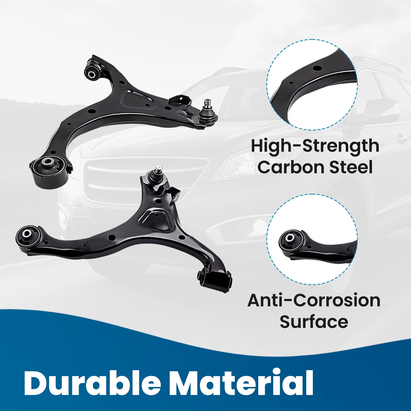 maXpeedingrods 8Pc Front Lower Control Arms for Hyundai Santa Fe 2007-2012 Kia Sorento 2011-2013, Suspension Kit w/Sway Bar Links Outer Inner Tie Rods