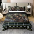 thumbnail image 1 of Erosebridal Housse de Couette en Coton 100 % Motif Ours de Jungle Format Simple, Ensembles de Literie Faune Forestière Format Simple, Déco Rustique Animaux, Réversible 2 Pcs (Sans Couette), 1 of 8