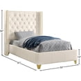 thumbnail image 5 of Meridian Furniture Soho Solid Wood and Vegan Leather Twin Bed in White, 5 of 8