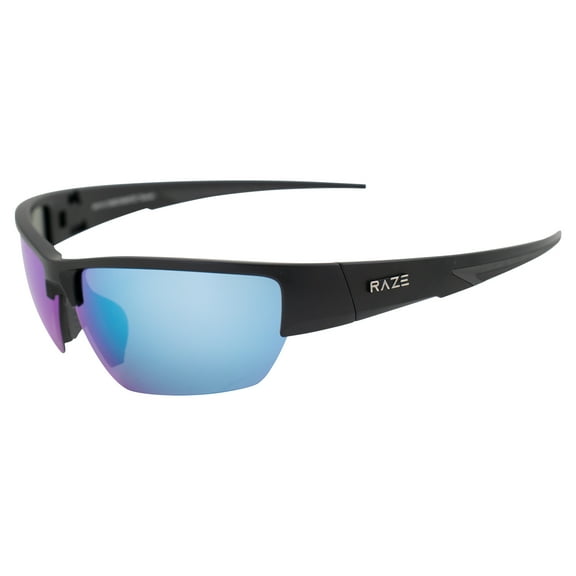 Raze Eyewear Prime Sports & Motorcycle Polarized Sunglasses Black Frame w/ Smoke Lenses
