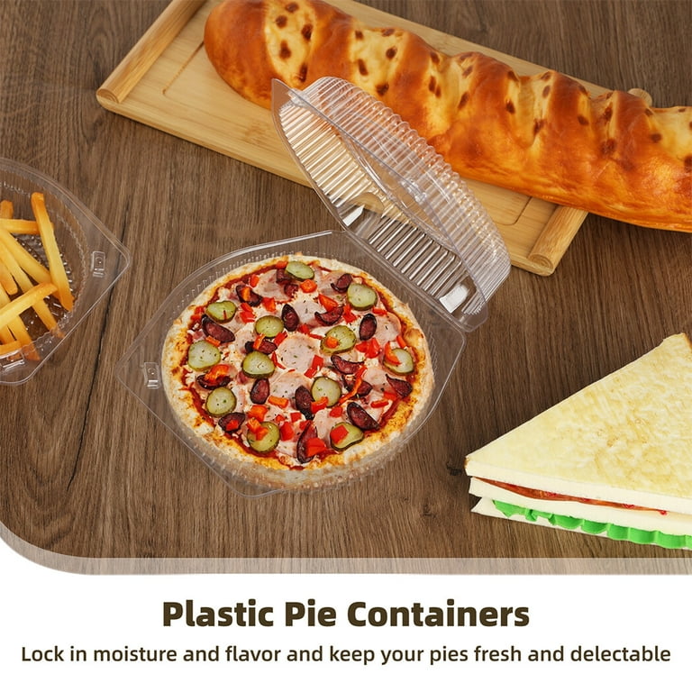 BTSKY Clear Plastic Pizza Container with Lid and Handle 12 Inch Round Pie  Carrier with Lid Portable Pizza Keeper Reusable Food Storage Container for
