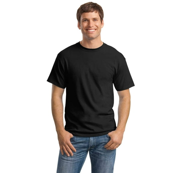 Hanes Mens 5.2 oz Heavyweight Short Sleeve T-Shirt Black Pack of 6