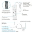 thumbnail image 2 of Globe Electric 3-ft 8-Outlet White Surge Protector Power Strip with Extendable 2-Port USB Hub, 2 of 5