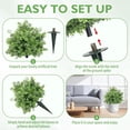 thumbnail image 4 of 2 Pack Artificial Boxwood Topiary Ball Lifelike Weatherproof Fake Bushes Trees Durable Faux Shrubs Plants for Christmas Porch Indoor Potted Displays & Outdoor Courtyards Home Decor 40cm, 4 of 4