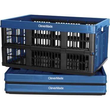 CleverMade 3 Pack Stackable Collapsible Storage Bin with Lids - 16 Gal ...
