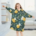 thumbnail image 5 of FORMRS Wearable Blanket Hoodie with Sleeves for Kids Cozy Flannel Sweatshirt, Yellow Lemons, 5 of 7