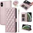 thumbnail image 2 of PYAN-Wallet Case for iPhone Xs Max with Detachable Wrist Strap Shoulder Strap, Multiple Card Slots Folio Purse, PU Leather Stand Phone Cover for i X XR Xsmax 10x SX Xmax 10xs 10s 10 Plus Xmaxs Pink, 2 of 4