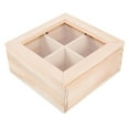 thumbnail image 4 of LEORX 1Pcs Tea Bags Container in Khaki for Home Use Wooden Organizer, 4 of 8