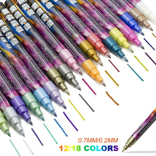 Beirui Double Tip Acrylic Paint Pens, 18 Color Water-Based Metal