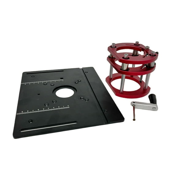 Maoww Router Lift Table Base Aluminum Alloy Woodworking Wood Milling Insert Plate Board Tools Woodworking Work Bench Black+base