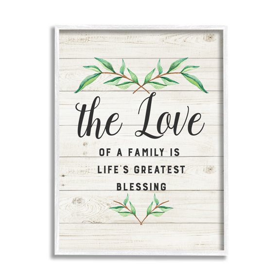 Stupell Industries Love of Family Life's Greatest Blessing Motivational Phrase, 16 x 20, Design by Amanda Murray