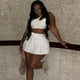 thumbnail image 2 of Conjunto de 2 piezas para mujer, ropa de club sexy, top corto calado y minifalda plisada, conjuntos a juego, chándal deportivo, 2 of 4