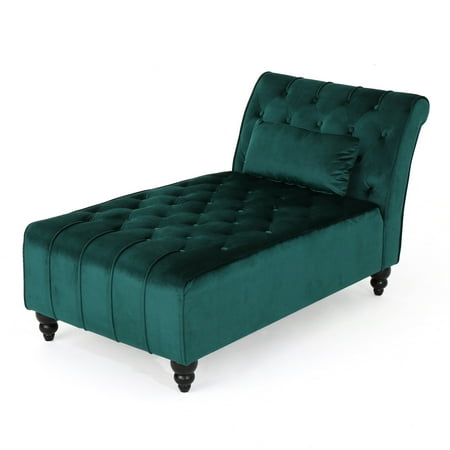 Rafaela New Velvet Chaise, Dark Teal - Walmart.com